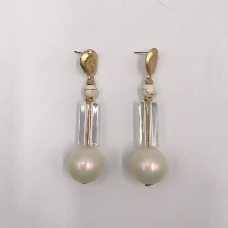 Серьги-подвески в готическом стиле, с металлическими и полимерными бусинами