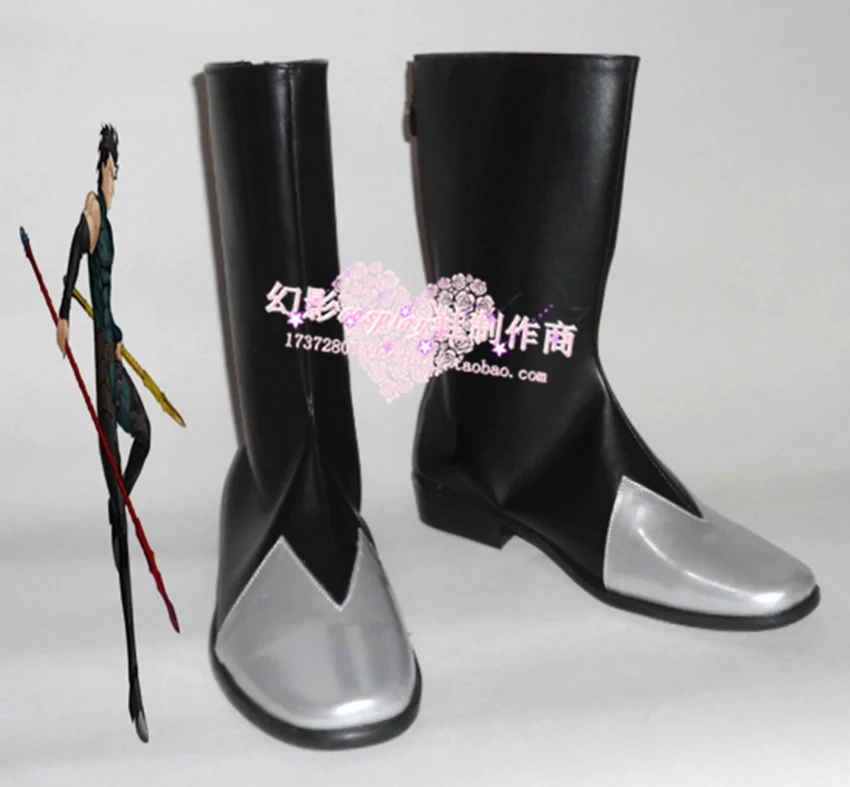 

Fate Zero Diarmuid Duibhne Black Halloween Long Cosplay Shoes Boots H016