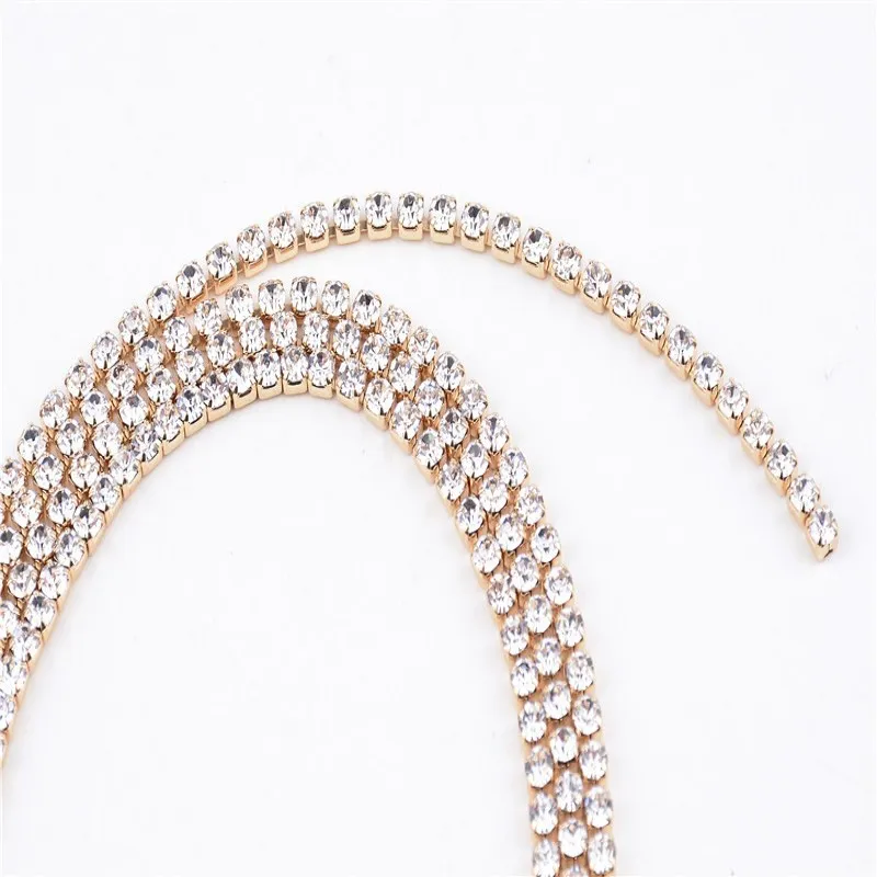 NK121 avrupa amerikan moda vahşi kristal Rhinestone Bling Chokers kolye kadınlar için ücretsiz ayarı parti boyun takı