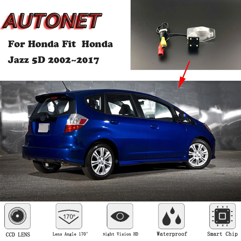 AUTONET HD Night Vision Backup Rear View camera For Honda Fit  Honda Jazz 5D 2002~2017 CCD/license plate Camera