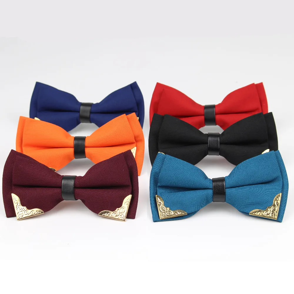 ربطات عنق معدنية على شكل رأس من البوتيك للعريس للرجال والنساء بطبقة مزدوجة على شكل فراشة ربطة عنق نبيلة كلاسيكية من Kingly Gravata Cravat #1