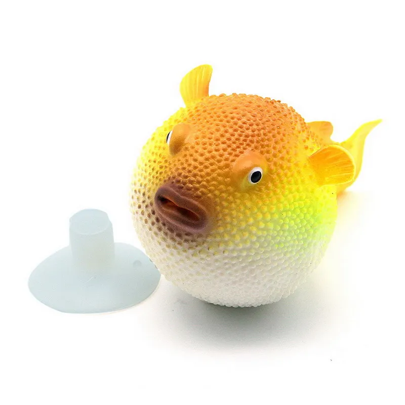 3 color Artificial Small Cute Glowing Globefish Aquarium Ornaments Balloonfish Puffer Fish Decoration With Suck Cup