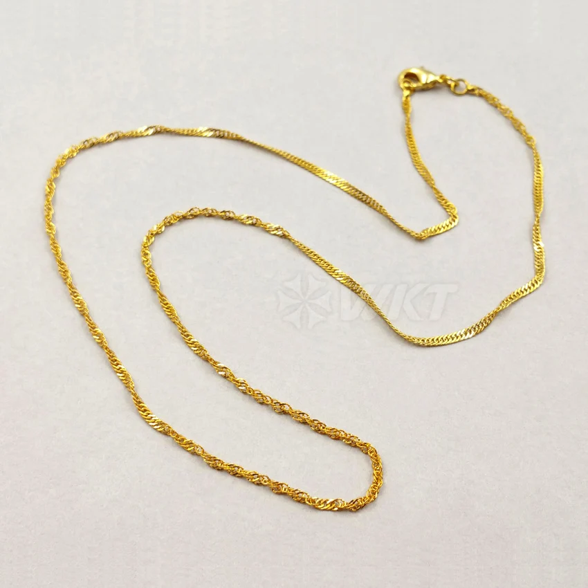 WT-N1037 Wholesale Jewelry Clasp Chain Necklace 18'' long brass twill chain in best plate Necklace Gift All-match Jewelry gift
