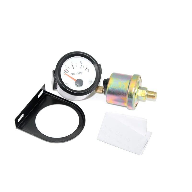 2'' 52mm Universal White Face Oil Pressure Gauge 0-7KG LED With Oil Press Sensor Car Gauge