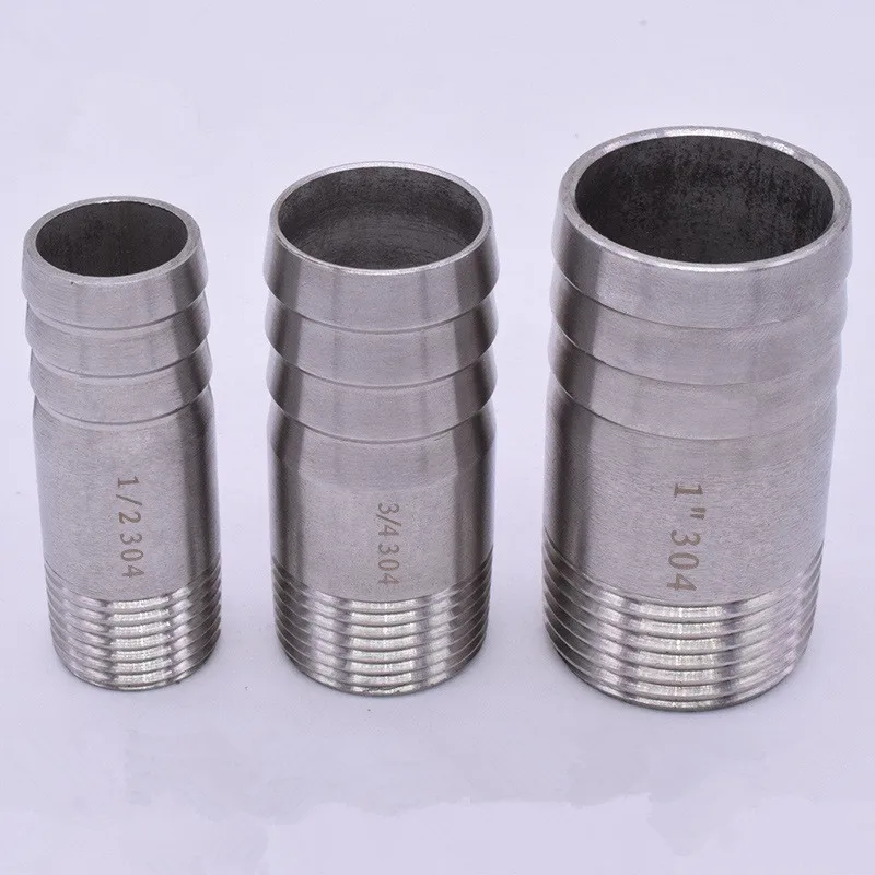 

2pcs Stainless Steel 1-1/4" Male BSP Thread Pipe Fitting x 42MM OD Barb Hose Tail SS304