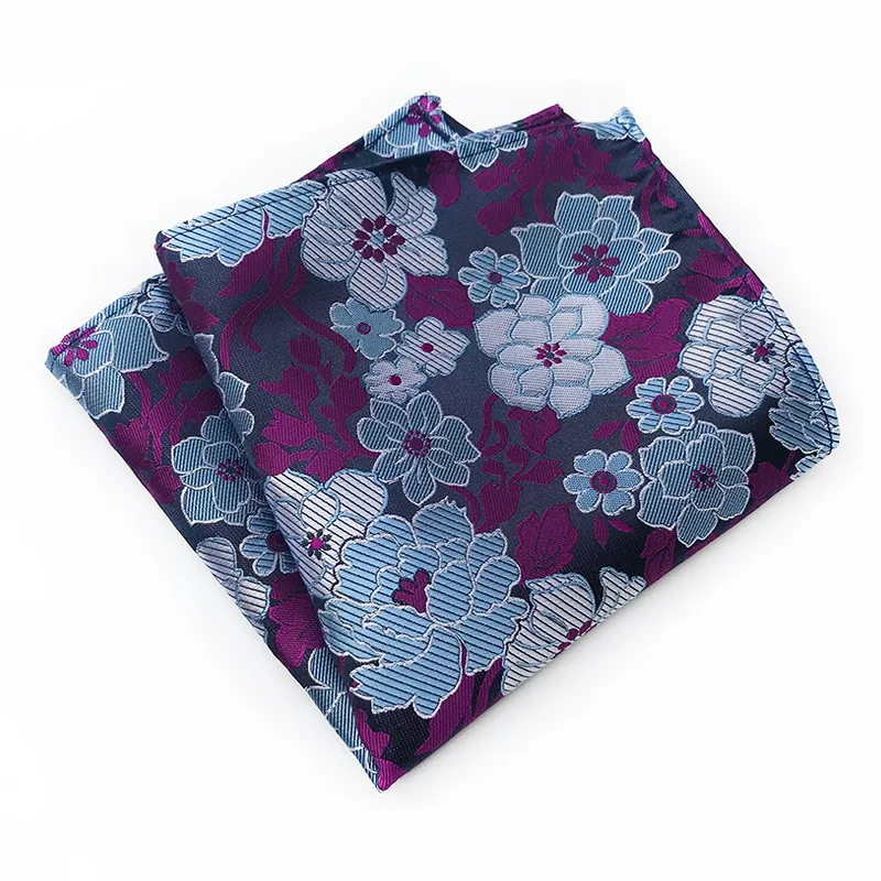 Lenço de bolso quadrado com flor para homens, lenço de seda e estampa caxemira masculina em jacquard, lenço de bolso para casamento, 25cm x 25cm, 2018