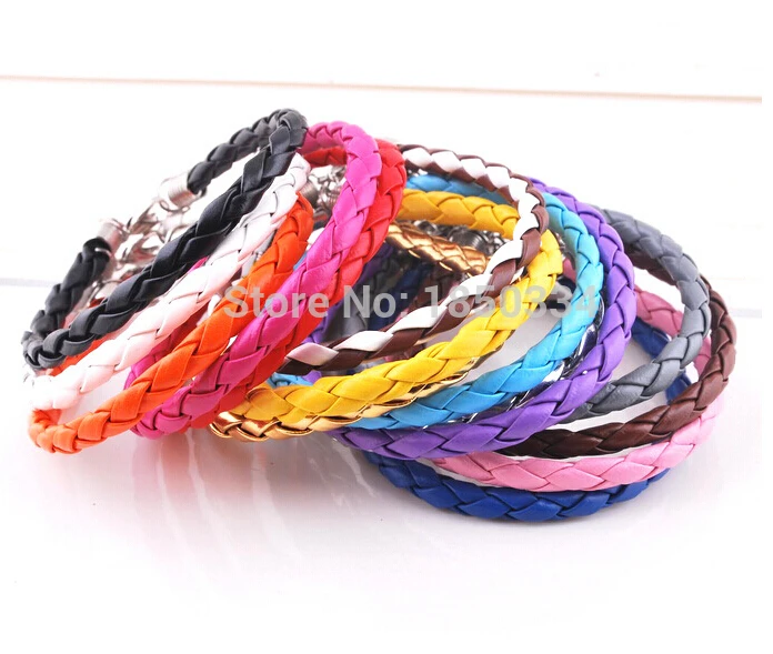 HOT 50pcs Antique Silver Lobster Clasp Multicolor Genuine Leather  Bracelets & Bangles   Cords For Charm   DIY Jewelry  A13
