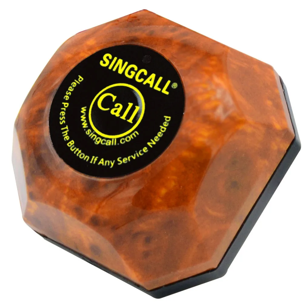 SINGCALL-botón de llamada inalámbrico para restaurante, sistema de llamada de camarero, buscapersonas con botón de cuidado, Color madera, appe560