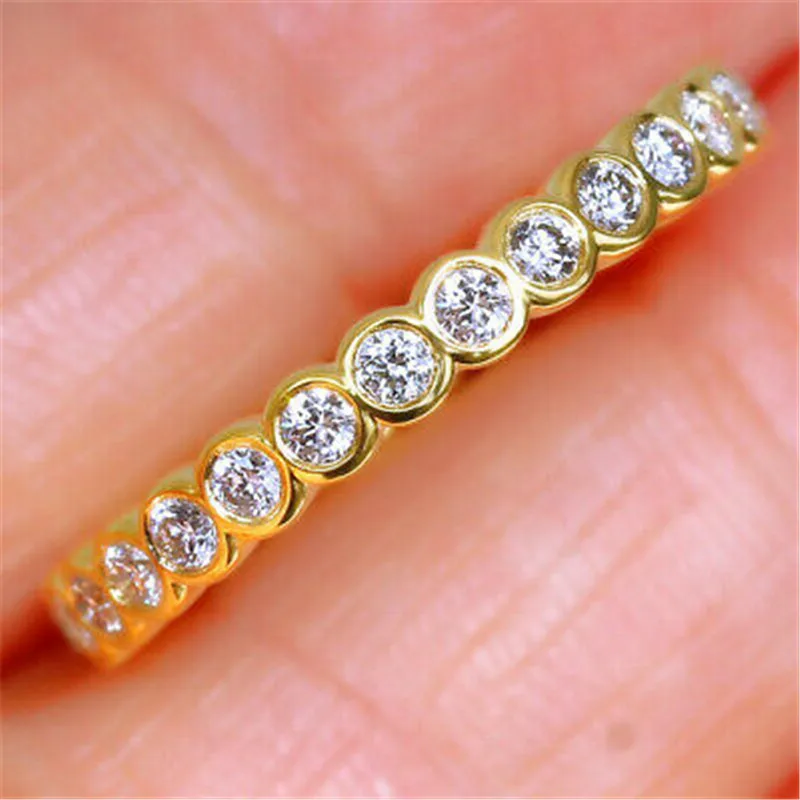Eternity Promise ring 925 Sterling silver Pave AAAAA cz Engagement Wedding Band Rings for women Bridal Party Fashion Jewelry