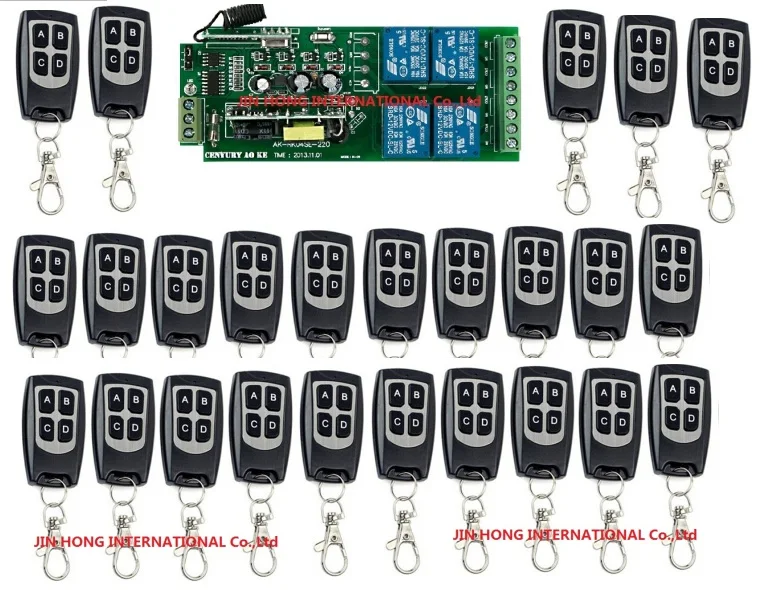 2016 New 85v~250V 4CH RF Wireless Remote Control Relay Switch Security System Garage Doors + 25pcs Transmitter free shipping