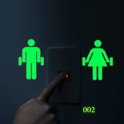 Bathroom Toilet Luminous Door Wall Sticker Glow In The Dark Home Decor Toilet Decoration Mural Art Decals Fluorescent Stickers