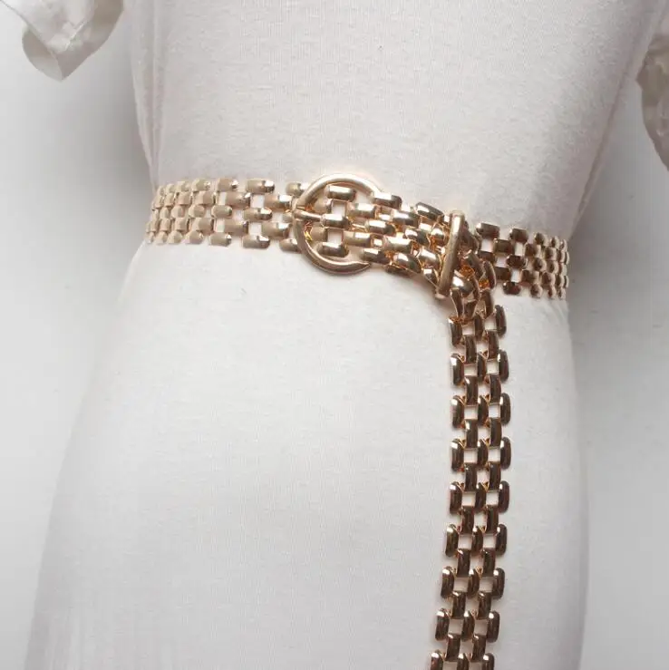 Women's runway fashion metal Cummerbunds female Dress Corsets Waistband Belts decoration wide belt R1543