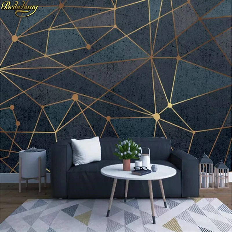 Beibehang Custom Abstract Geometrische Lijnen Muurschildering Behang Kantoor Woonkamer Slaapkamer Tv Bank Achtergrond Muur Decor Behang 3 D