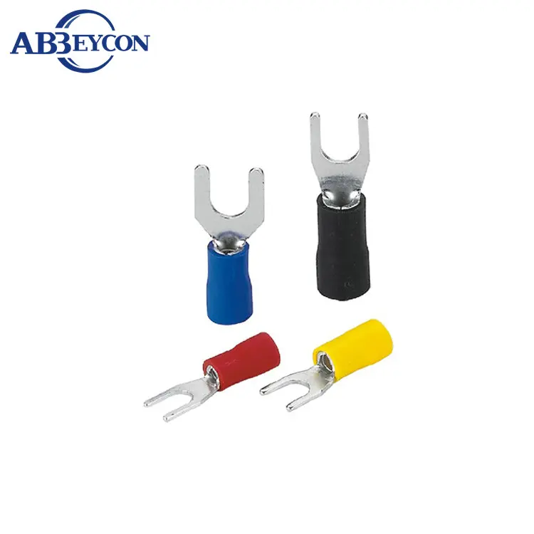 Spade Pre-Insulating Terminal SVS1.25-3.5 Brass Furcate Terminal Cable Wire Connector Insulated Spade Terminal Connector