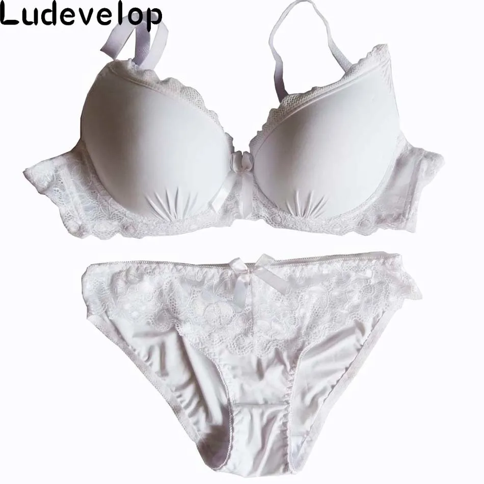 Ludevelop New arrival Big Size Bra Set 40-48CD Cup Women Push Up Lace Bra Brief Sets Sexy Brassiere Dentelle Femme Underwear Set