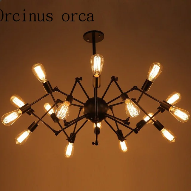 

Industrial wind vintage spiders chandeliers bars clothing stores living rooms Nordic creative personality iron Chandelier