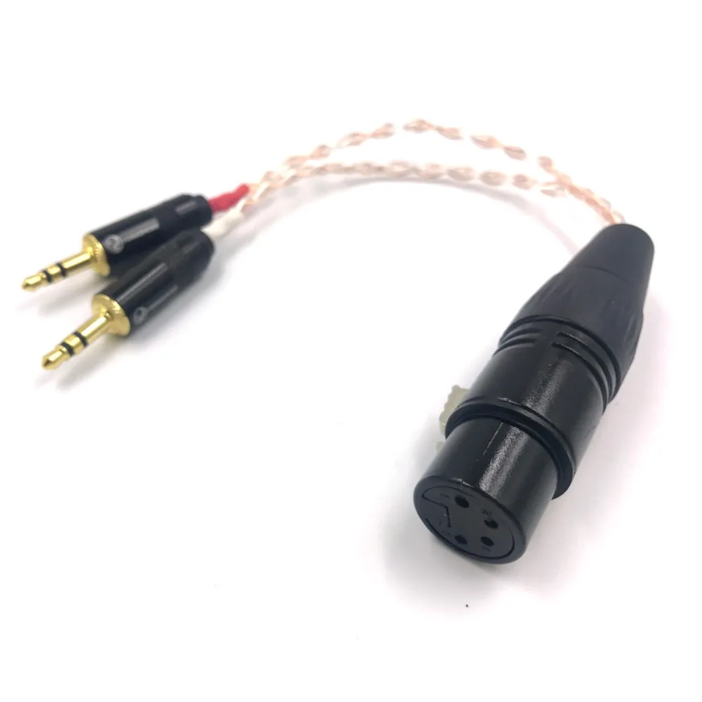 هالدين 8 النوى 7N OCC كابل 2x3.5 مللي متر ذكر إلى 4-pin XLR أنثى محول الصوت المتوازن لمشغل PHA-3 بونو 15 سنتيمتر