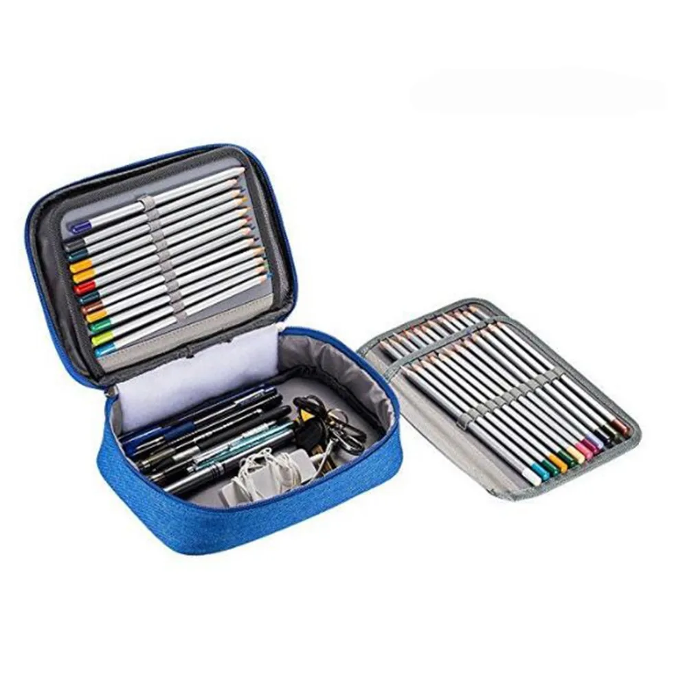 1PCS Multi-function Pencil Bag 72 Slot Large Capacity Painting Pen Holder Storage Box Zipper Bag Gadget With Fixed Bag