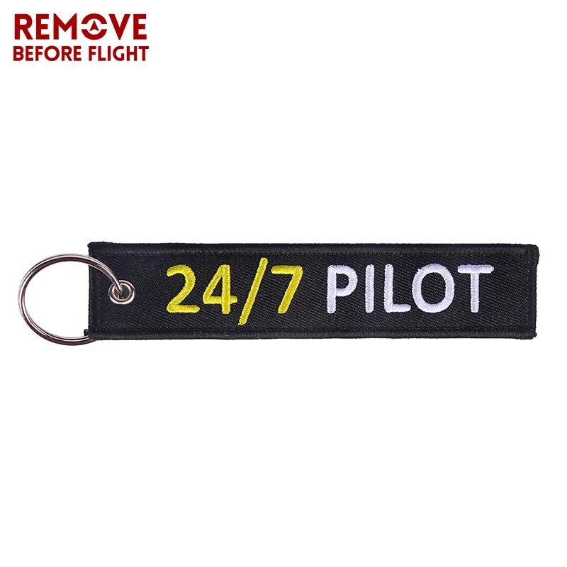 New Keychain 24/7 Pilot Epaulette Style Key Chain Luggage Tag porta chaves Outstanding Embroidery for Aviation Lover Gifts 5 PCS