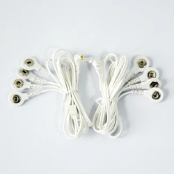 2 Pieces Replacement Jack 2.35mm Electrode Lead Wires 4-Snap 3.5mm For TENS/EMS Unit