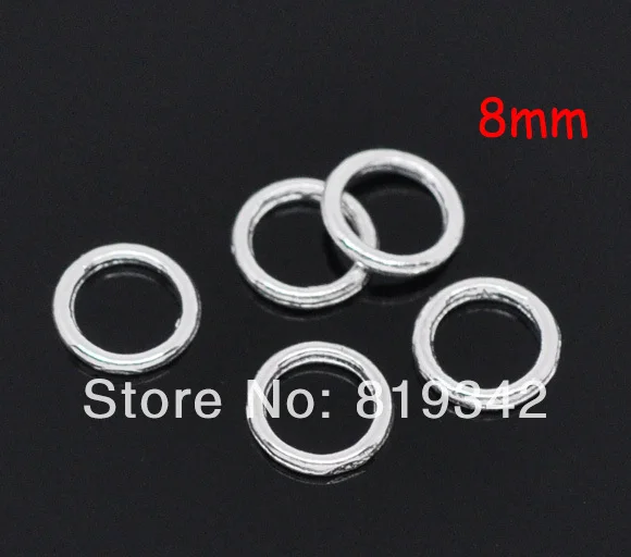 

Free Shipping 300pcs/lot Silver Plated Soldered Closed Jump Rings 8mm Jewelry Findings