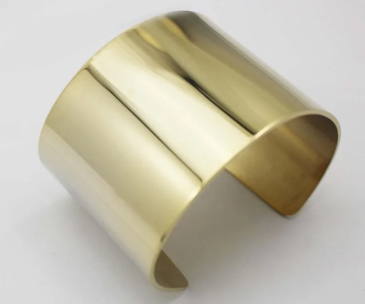 Wide Cuff Bangle Blank Golden Bangle Bracelets Women Stainless Steel Jewelry 1PCS Free Shipping