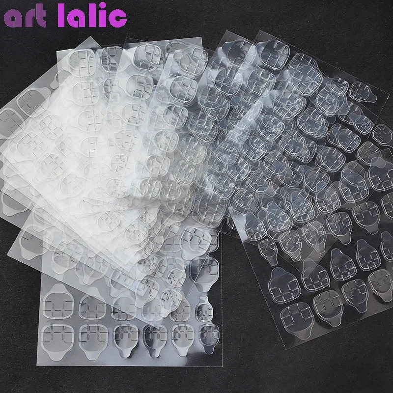 Double Side False Nail Art Adhesive Tapes, Transparent Glue Sticker, DIY Professional Fake Press , Makeup Tools, 10 Sheets image 2