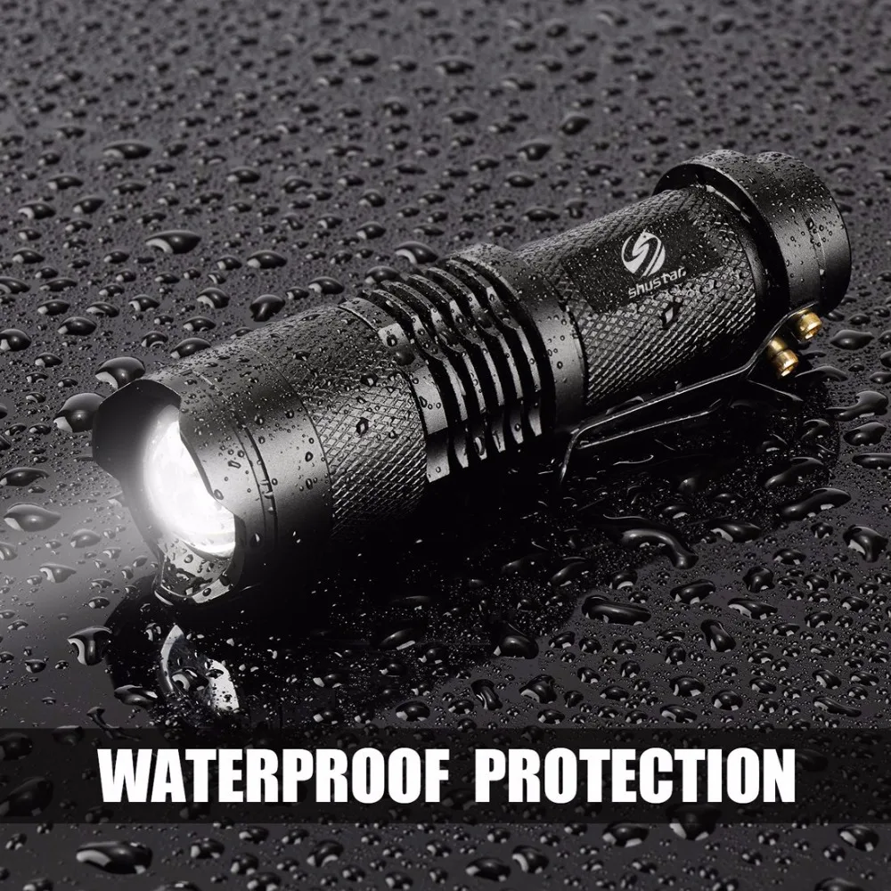 Mini LED Flashlight Waterproof LED Torch Adjustable Focus Flash Light Lamp use 14500 and 18650 battery For adventure, camping