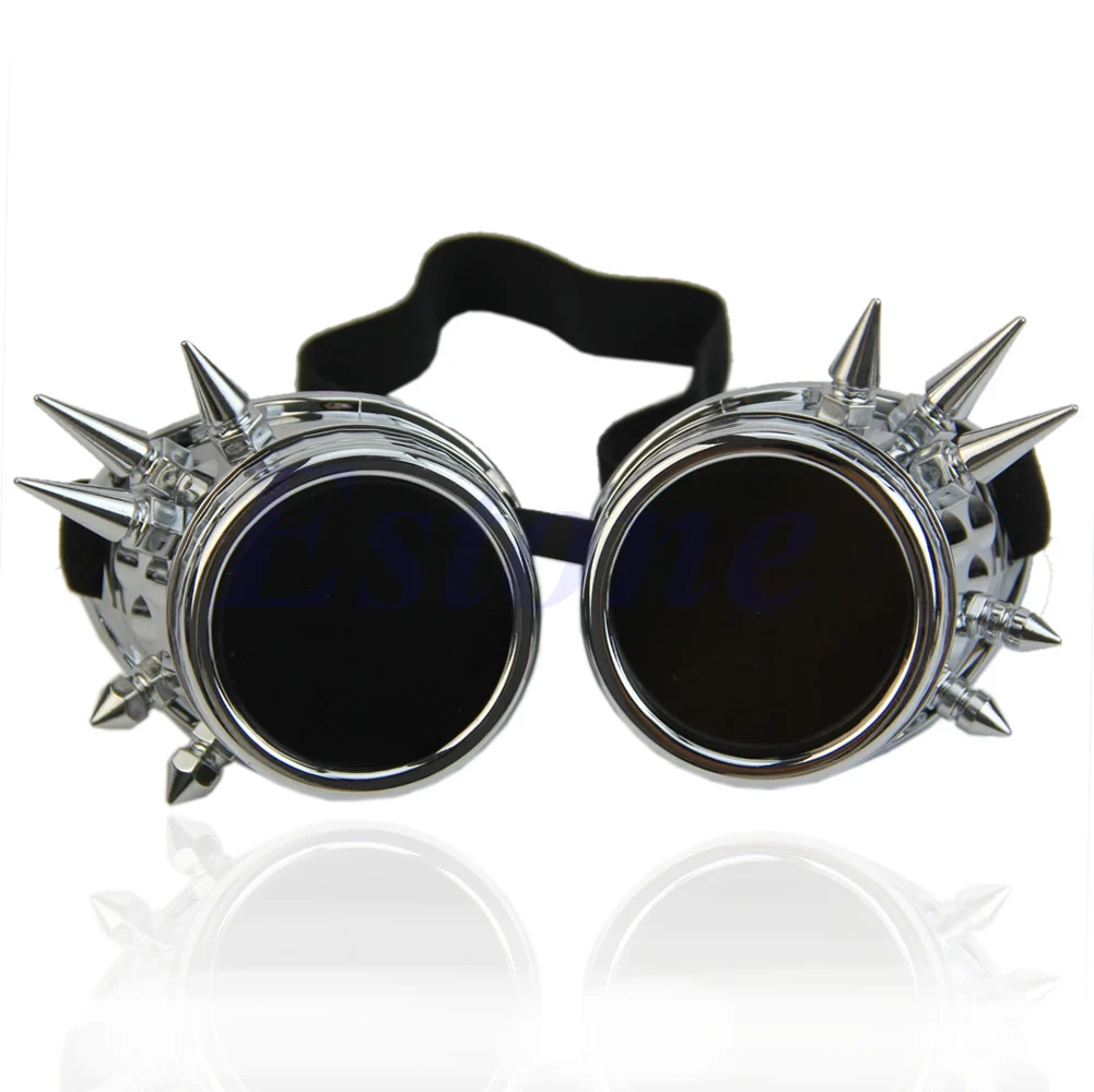 Drop&Wholesale Vintage Victorian Gothic Cosplay Rivet Steampunk Goggles Glasses Welding Punk APR28