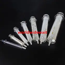 1Pc 1ml 2ml 5ml 10ml 20ml 30ml 50ml 100ml Glass Syringe Injector Glass Sampler