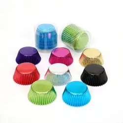 100pcs Thickened Aluminum Foil Cups Cupcake Liners Mini Cake Muffin Molds for Baking