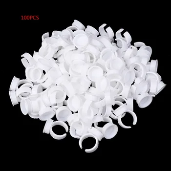 100Pcs Einweg Permanent Make-Up Ring Keine Teiler Tattoo Tinte Pigment Halter Tasse Größe S/M/L