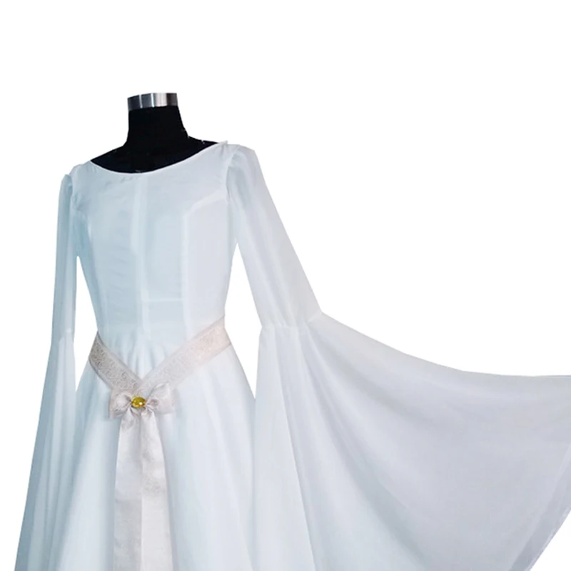 Women Elegant Fairy Queen Lady Galadriel Cosplay Costume white Dress 11 image 3