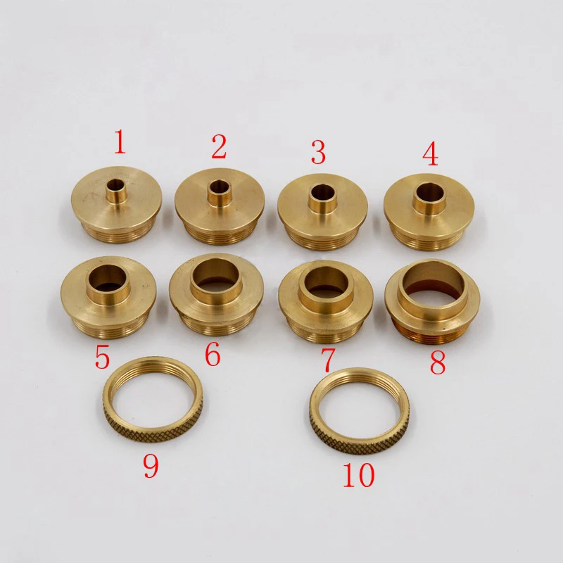 10PCS/set Brass Router Template Guide Bushings Engraving Machine Electric Router Copying Collar