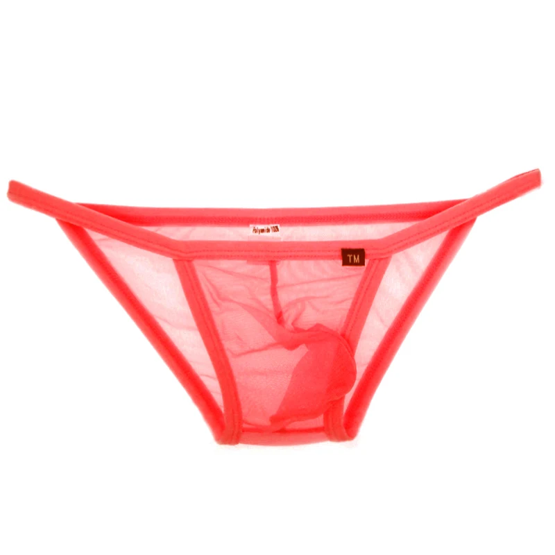 2019 Sexy Men Jockstrap Gay Men Underwear Briefs Penis Pouch Bikini new Translucent Bright Network Yarn underwear