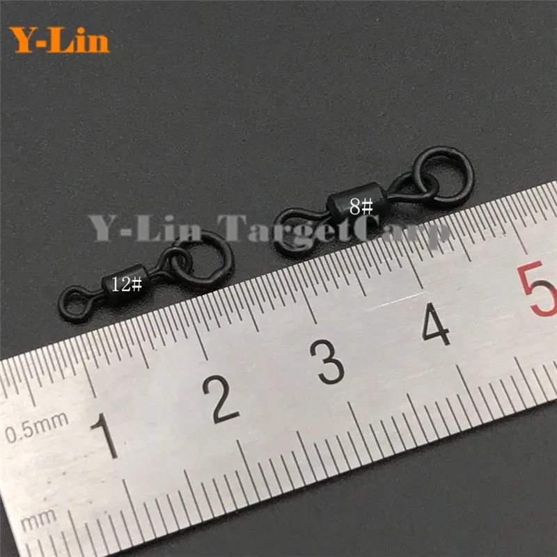 20PCS Carp Fishing Size8# Size12# Covert Flexi-Ring Swivels Ring With Quick Change Ring Swivels Clips Rolling Hook Ring Swivels