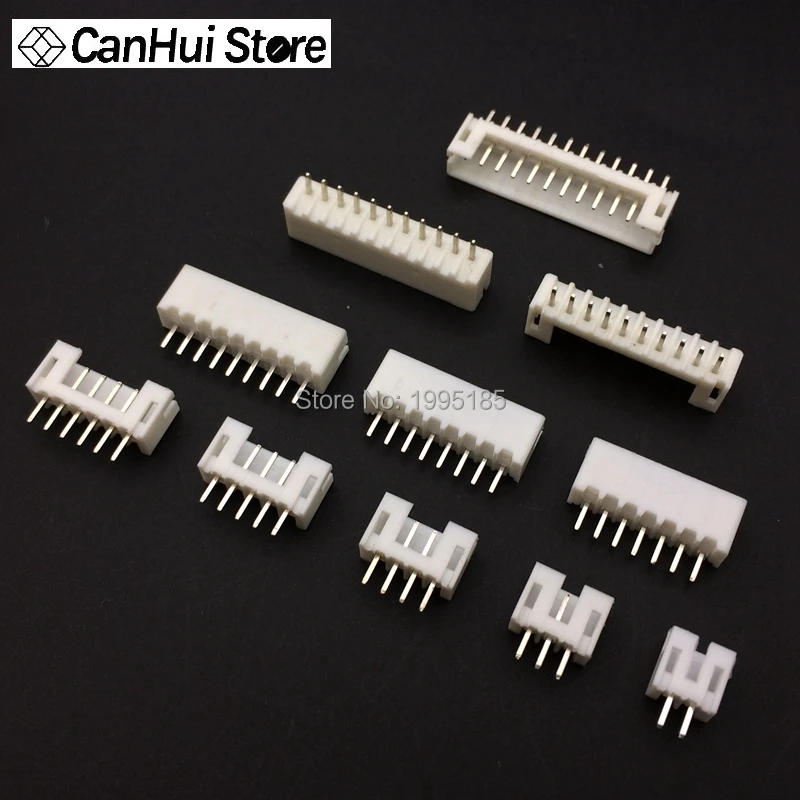 100 pcs of PH 2.0mm 2-14Pin Straight JST Socket Male Connector White PH-A