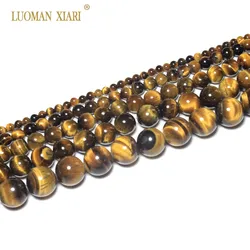 AAA+ 100% Natural Fine Tiger Eye Stone Round Loose Beads For Jewelry Making Diy Bracelet Necklace 4/6/8/10/12 mm Strand 15''