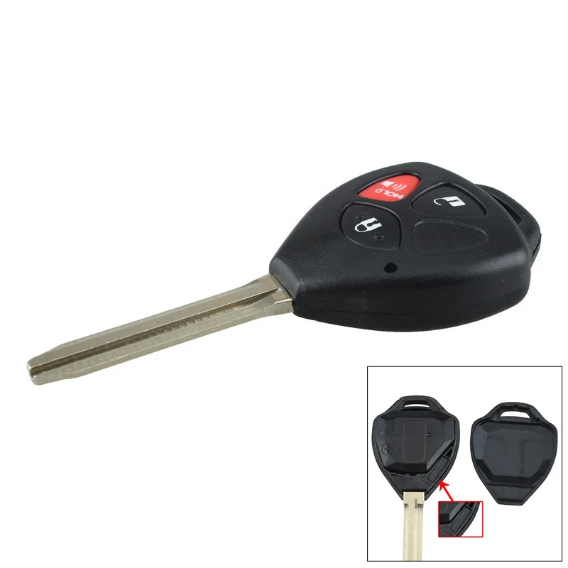 

3 Buttons Replacement Car Remote Control Key Fob Transmitter Clicker Alarm with 67 Chip for Toyota HYQ12BBY