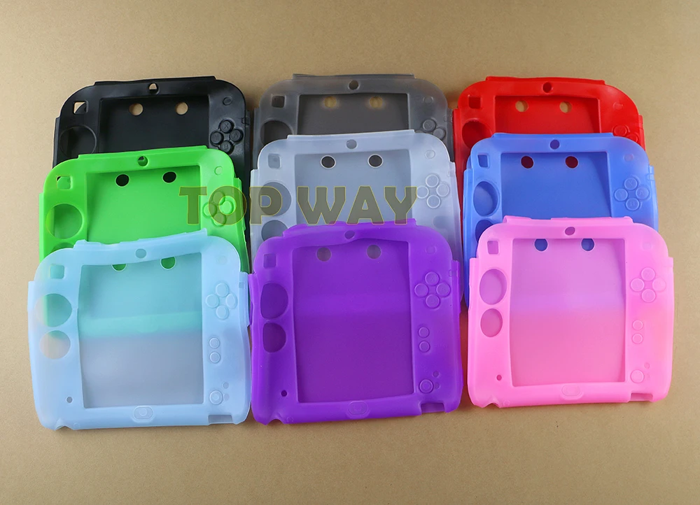 30pcs 7 colors High quality Soft silicone case protective cover rubber bumper case for 2DS