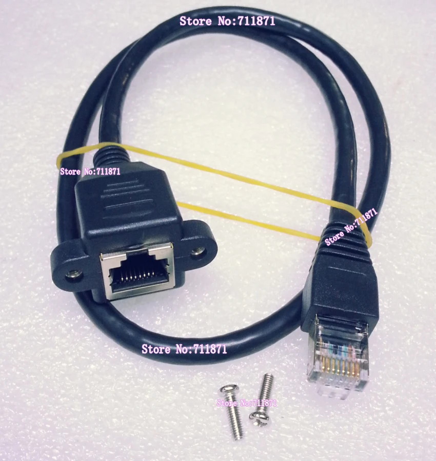60cm Screw Fixed Male to Female Rj45 Ethernet Extension cord Male Female Screw hole Network Line Male Female CAT6 Ethernet Cable