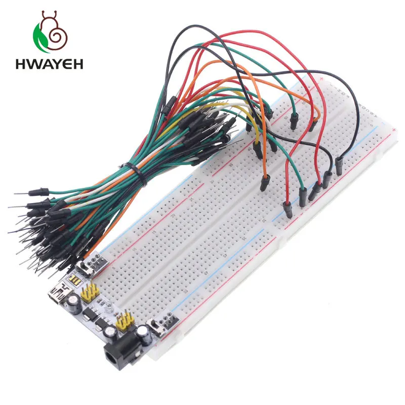 3.3V/5V MB102 Breadboard power module+MB-102 830 points Prototype Bread board for arduino  kit +65 jumper wires wholesale