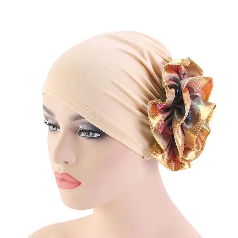 Women Muslim Flower Cancer Chemo Hat Hair Loss Hat Head Wrap Turban Cap Cover Bonnet Arab Headscarf Islamic Beanies Skullies Cap