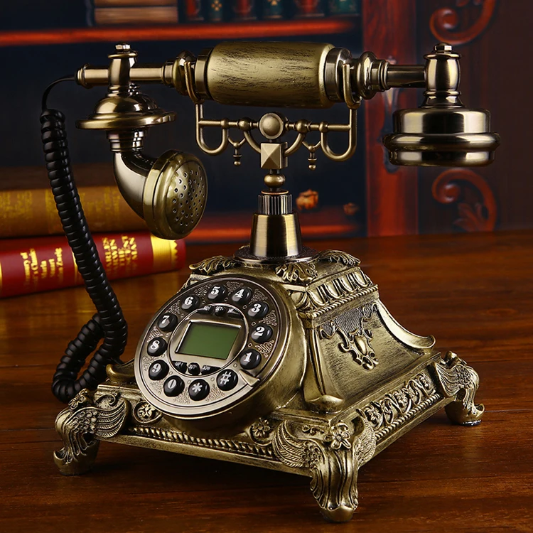 European Fashion Vintage fixed Telephone resin quadrate Landline Phone For Office Home Hotel telefono table decoration white red