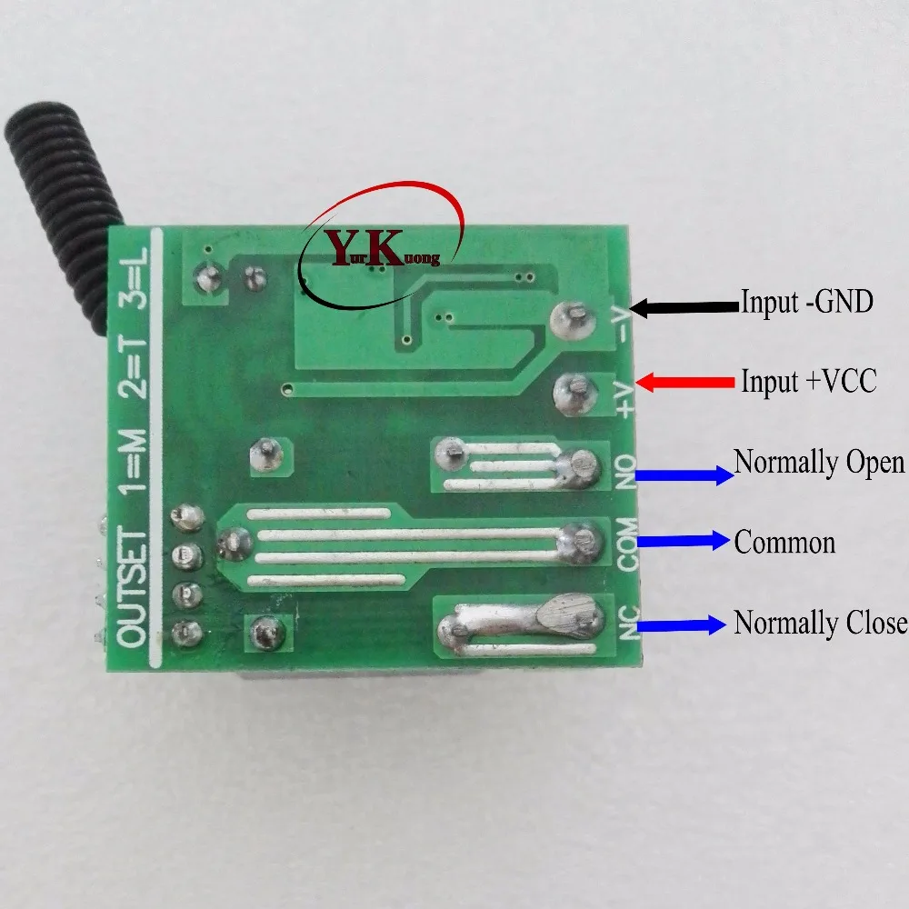 Time Delay OFF Remote Switch DC 12V 1CH Momentary 5s 10s 15s Time Delay OFF Wireless Contact Remote Switch Normally Open Closed