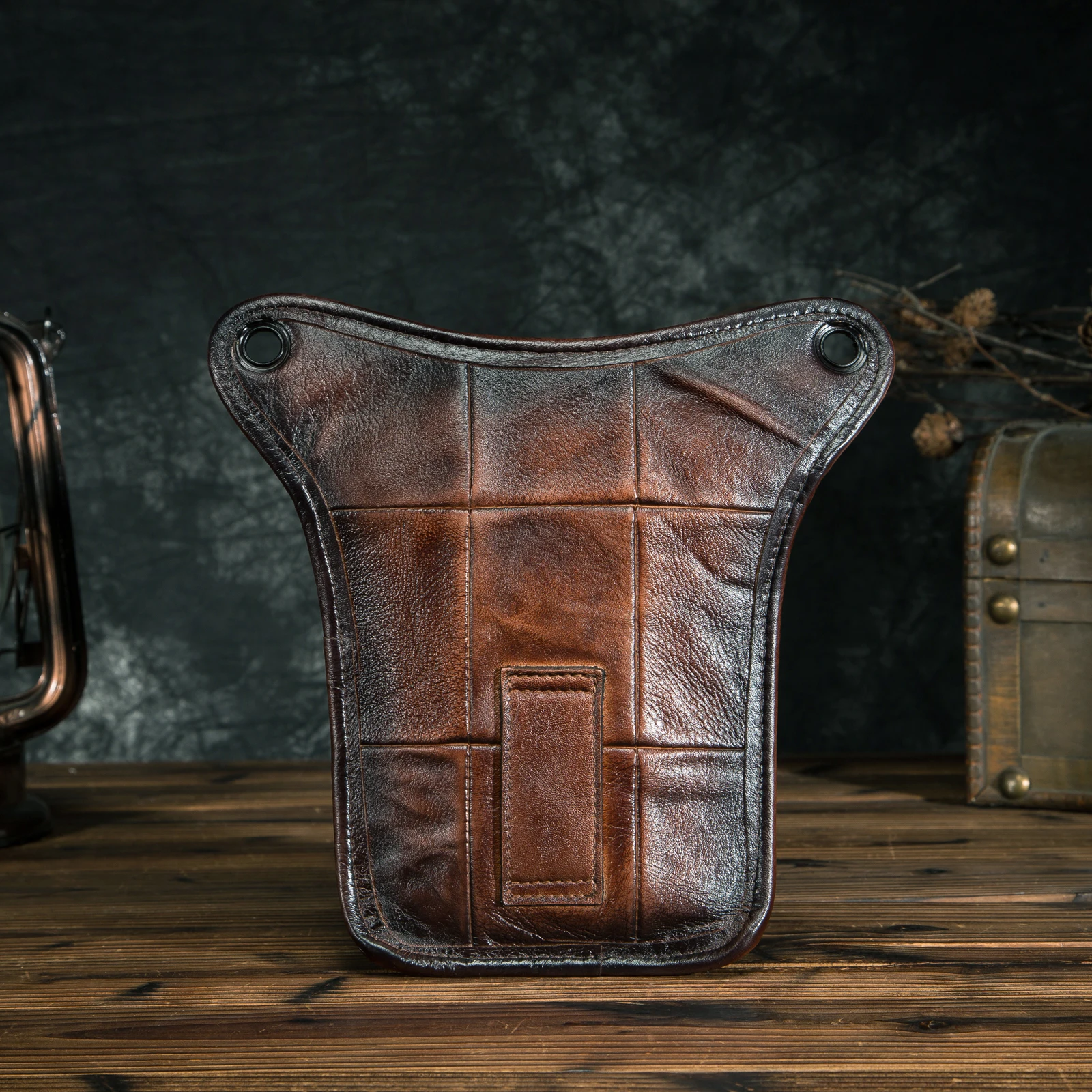 Bolso grueso de cuero Crazy Horse para hombre, diseño informal de café, clásico, bandolera de hombro, riñonera de viaje a la moda, riñonera, bolsa para pierna 211-5