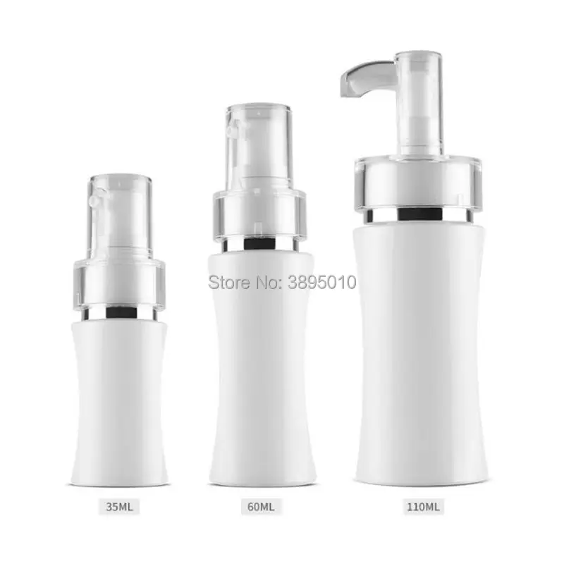 Promotion 35/60/110ml Empty Plastic Press Lotion Bottle White Women Cosmetic Container Small Emulsion Pot F706