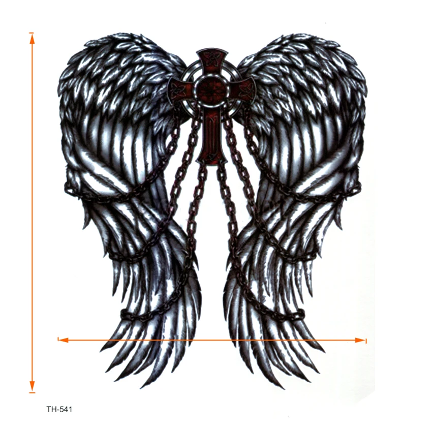 Sealed Angel Wings Waterproof Temporary Tattoos Men Fake Tattoo Body Art Stickers Tatoo Sleeve Art Tattoo Tatuajes Henna Tattoo