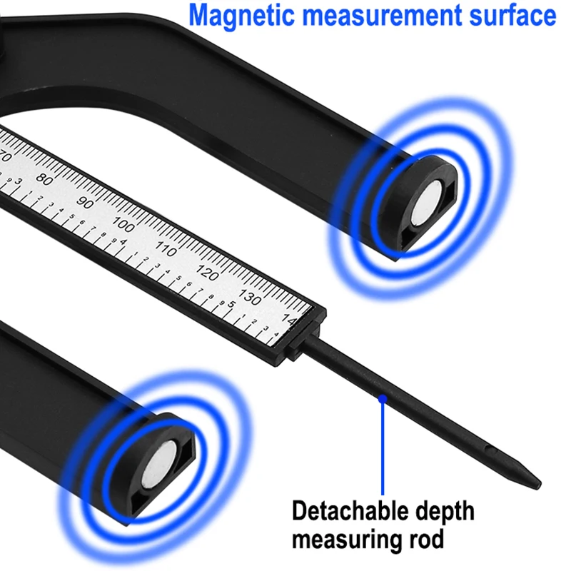 Digital Height Gauge Table Saw 80mm Depth Gauge with Three Measurement Units Locking Screw for Woodworking