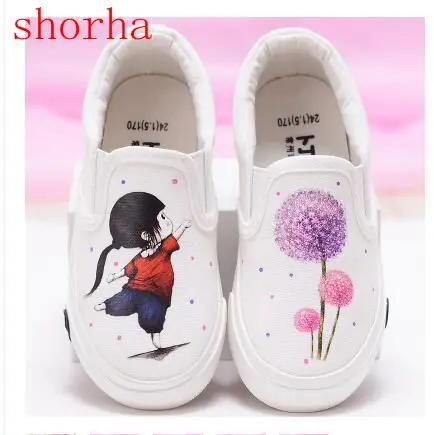 New Sneakers Children Shoes Kids Sneakers Girl Red Green Floral Slip-On Breathable Flat Shoe Infant Girl Hollow Casual Shoe